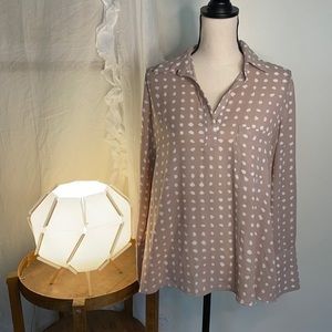 Pleione Long Sleeve Collared Pullover Top Size‎ S